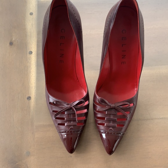 Celine leather pumps, gorgeous ox blood red - Picture 6 of 9